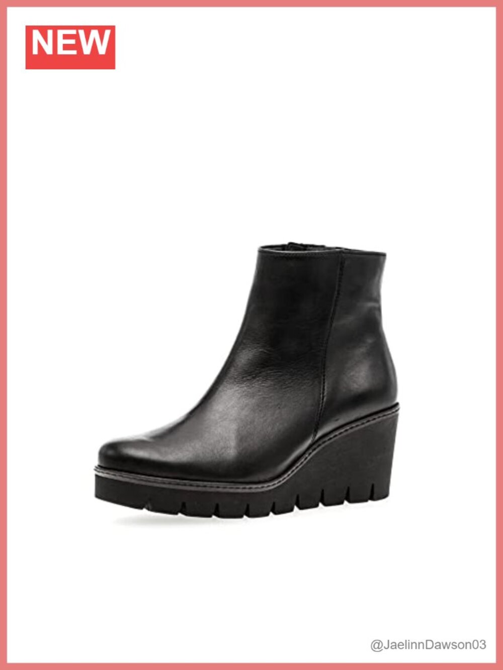 Gabor Leather Ankle Booties Wedge Heel Pull-On Zip Comfort Fall